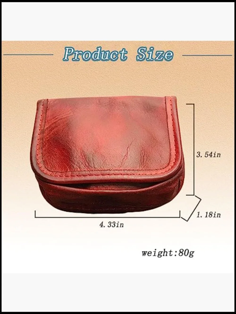 Men's Leather Coin Purse Bifold Wallet Push Button Closure Change Pouch